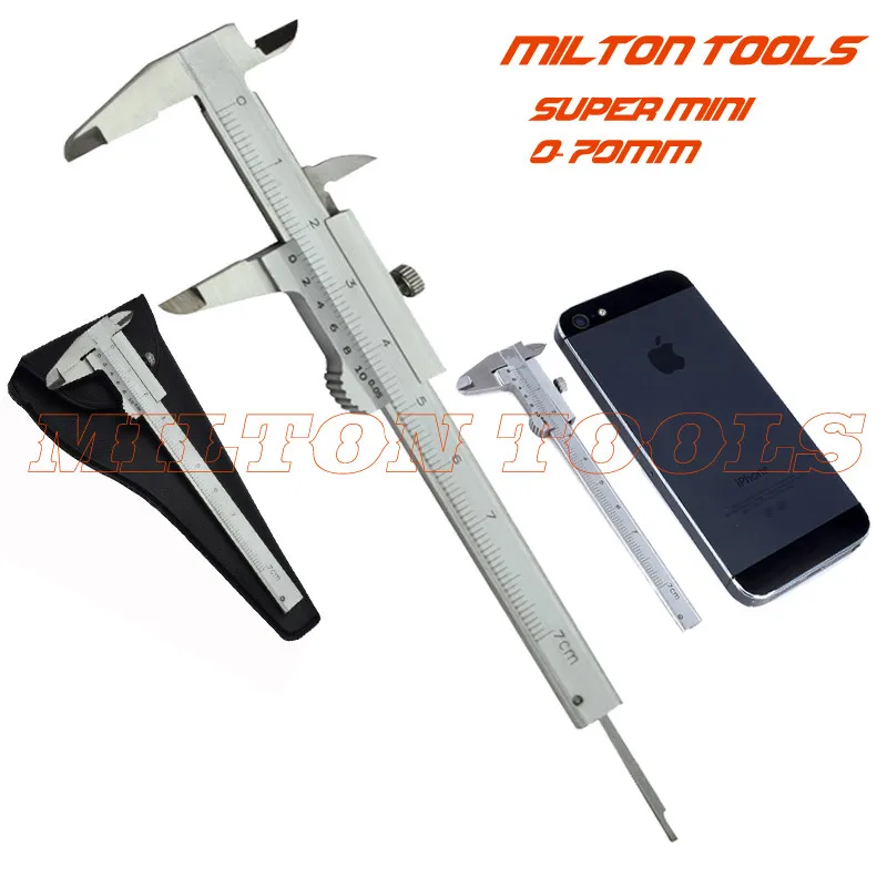 Mini Vernier Caliper 0-70mm Stainless steel Hardened Metric Machinist mini vernier caliper 100mm slide caliper thickness gauge