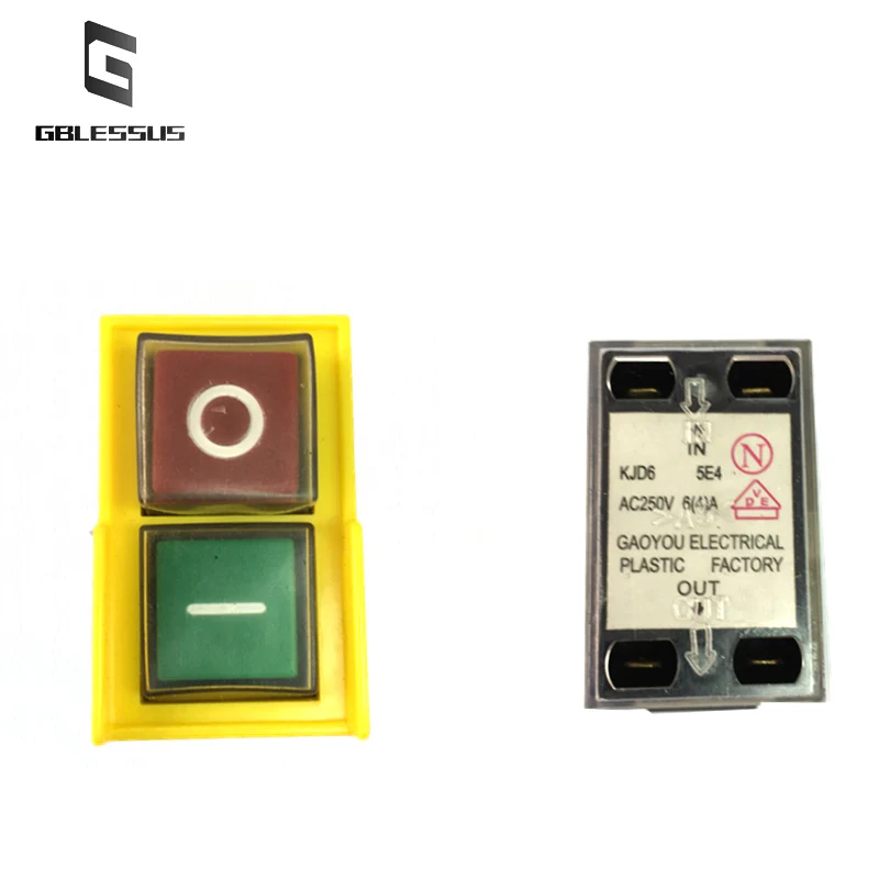 1PCS Electrician Switch KJD6 Self-locking AC220V Electromagnetic Start Button Machine Tool Accessories IP54 Waterproof Magnetic