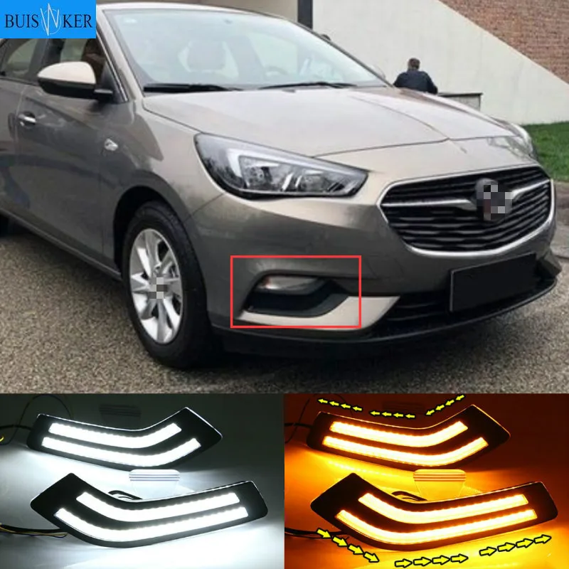 

2pcs LED DRL daytime running light For Buick Excelle 2018 2019 White yellow blue Front Fog Lamp Day Light