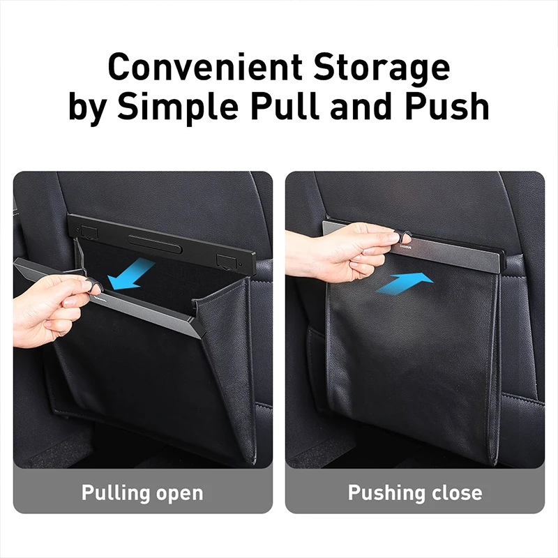 Baseus Car Storage Baskets Car Seat Back Organizer PU Leather Backseat with Garbage Bag Car Organizer Interior Accessories