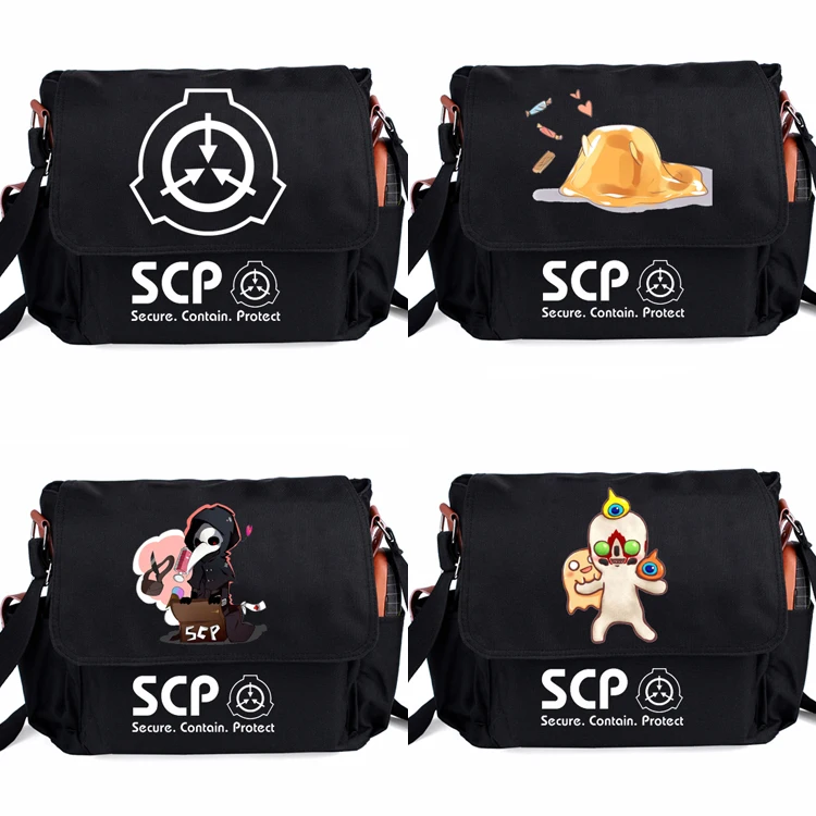 

Black SCP Casual Handbag Zipper Shoulder Bag Crossbody Book School bags Messenger Bag Cosplay