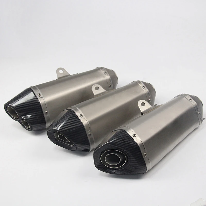 

51mm Universal Motorcycle Exhaust Tail Pipe With Muffler Carbon Fiber 360mm Exhaust System Modified For ATV Street Bike