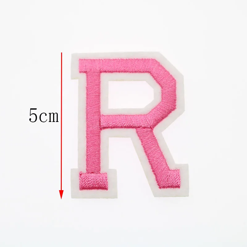 1pc English Alphabet Pink 26 Mixed Embroidery Patch DIY Decorative Clothing Applique Delicate Embroidery Letter Stickers