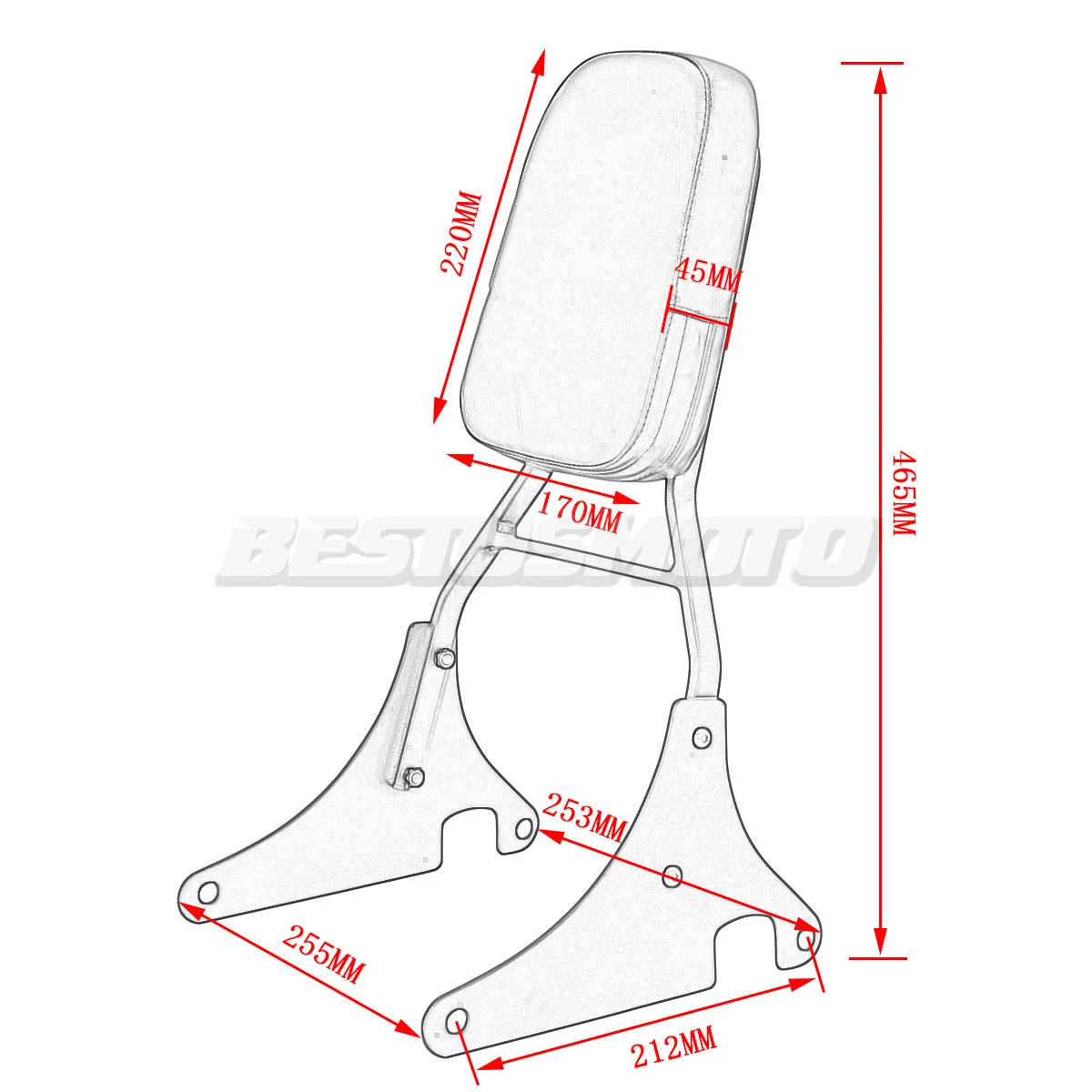 Motorcycle Passenger Backrest Sissy Bar For Kawasaki Vulcan 800 VN800 VN800A Classic 1996-2005 VN800E Drifter 2000-2005