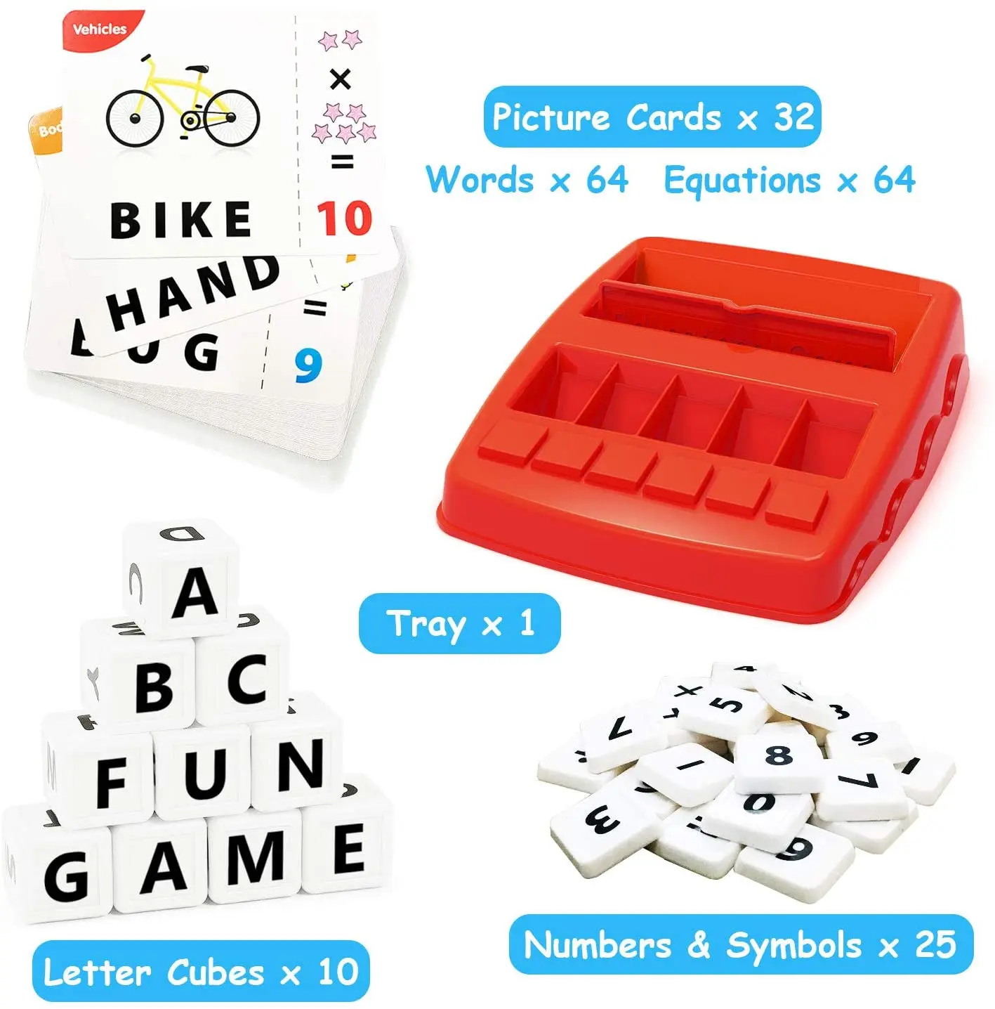 수학 매칭 문자 게임 시력 단어 알파벳 플래시 카드 및 유아 교육 학습 장난감을위한 수학 보드 게임