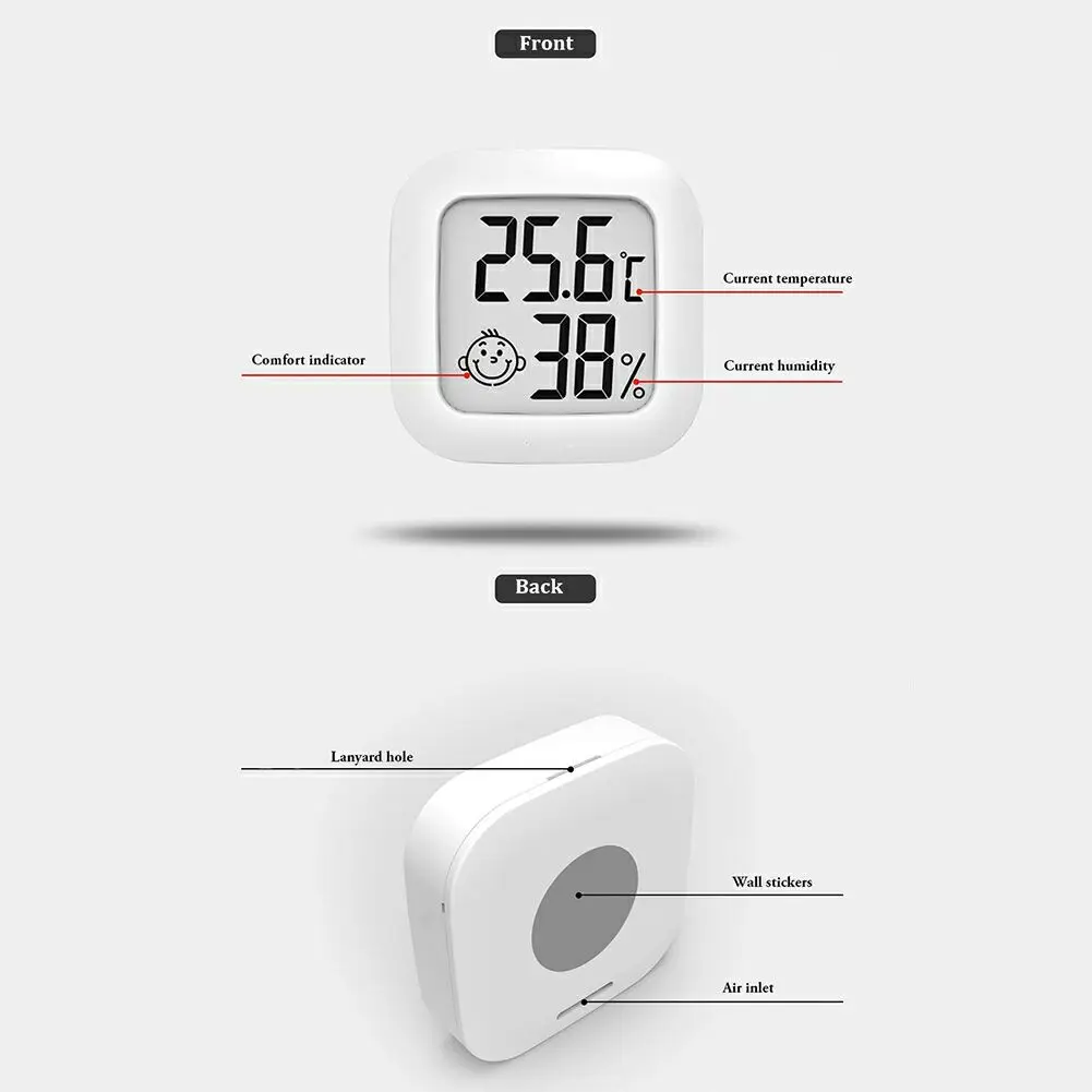 Igrometro misuratore di umidità Mini indicatore di Comfort dell\'aria Monitor di temperatura con linea di tendenza dell\'umidità per stanza, casa,