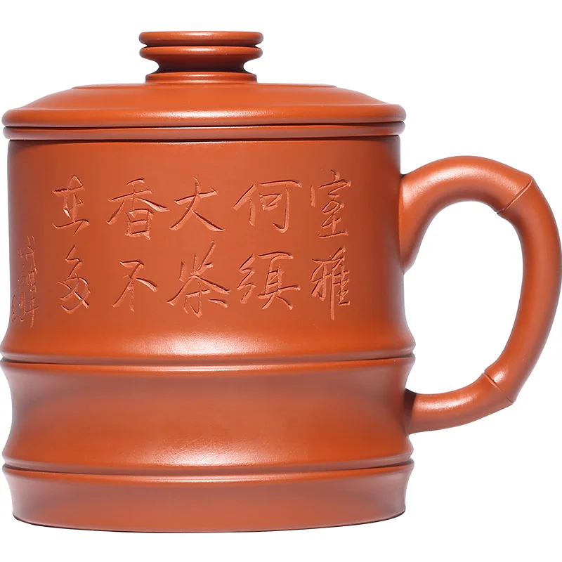 ★Tibetan pot of the yixing pure hand carved painted purple sand cup filter tank with cover household kung fu tea elegance