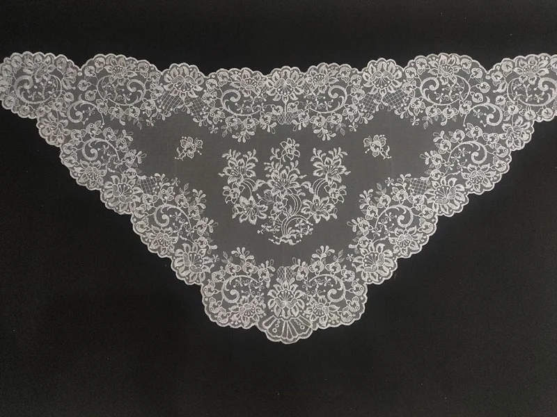 Véu bordado para Lady Head Cobrindo, Spanish Lace Mantilla, Church Veil