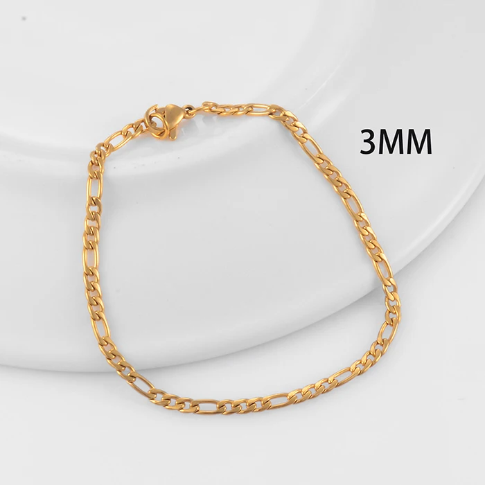 Klassisches Edelstahl-Figaro-Kettenarmband, Bestseller, Hochwertiger Schmuck für Männer und Frauen – Detail 8