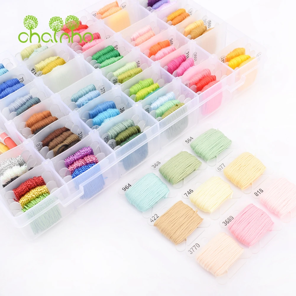 100 Colors,Polyester Cotton Cross Stitch Or Embroidery Thread,8 Meters 6 Strand / Color,No Repeat,Ｗith Sewing Accessories