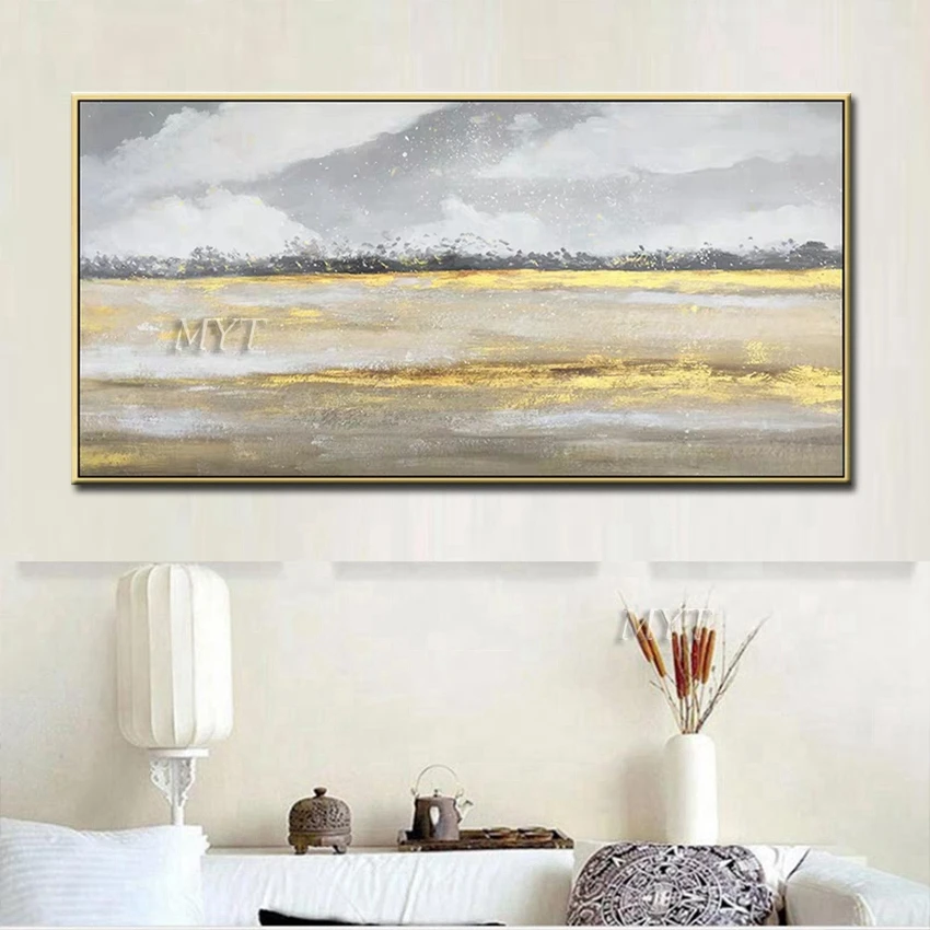 Wild grasses spread over ancient plain Abstract Oil Painting On Canvas For Living Room Home Picture By Modern Wall Art Paintings