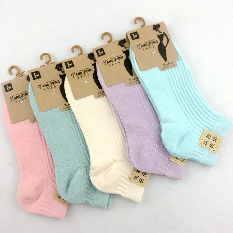 5 Pairs 100 Cotton Socks Women Men Female 1 Set Lot Color Pack Candy Color Ladies Sock Solid Color Invisible Female Sock Unisex