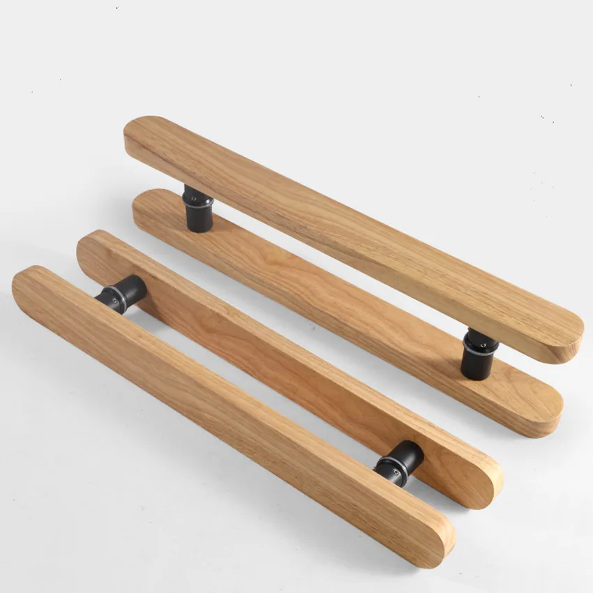 Imagem -04 - Moderno Simples Porta de Vidro de Madeira Maciça Porta Deslizante Porta de Madeira Puxador de Porta Dupla Face 300 400 600 800 mm