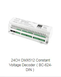 DC12V-24V 24CH 32CH 40CH DIN Rail DMX512 Decoder RJ45 Terminal Block DMX TO PWM 8/16bit For LED Single color CCT RGB RGBW  Lamp