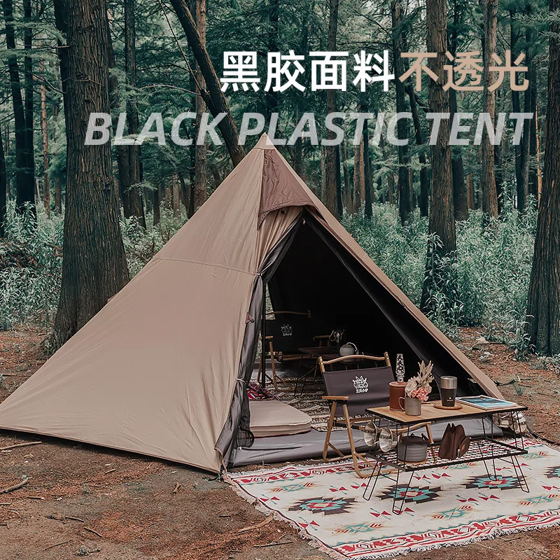 4 5 6 Person Outdoor Awning Teepee Relief Pergola Rainstorm Proof Indian UV Shelter Pyramid Hiking Car Beach Canopy Camping Tent