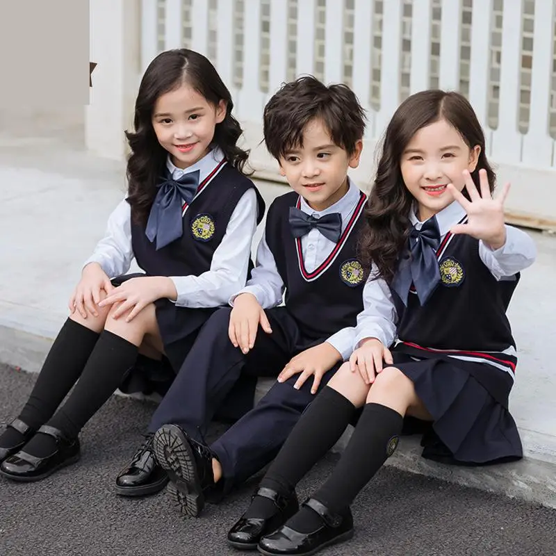 Britannico Per Bambini Scuola Materna Uniforme della Camicia del Maglione Della Camicia Pantaloni Giappone Coreano Scuola Uniforme Bambini Academy Vestiti Costumi Coro