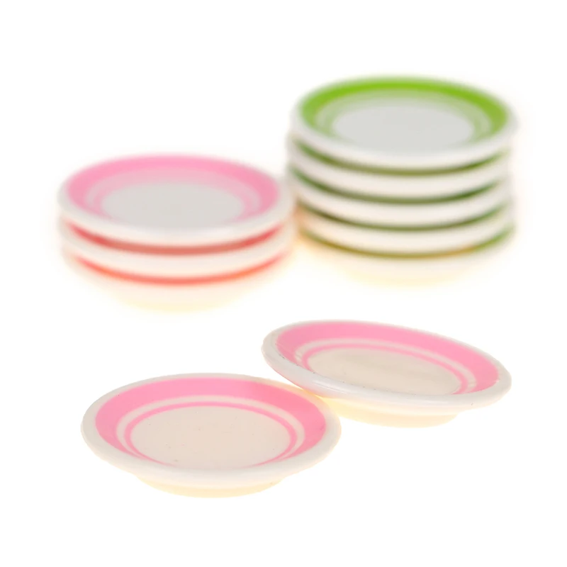 2/5Pcs Cute Mini Food Dishes Tableware Miniature Doll House Accessories Kitchen Toys Colorful Dinner Plates Doll Durable