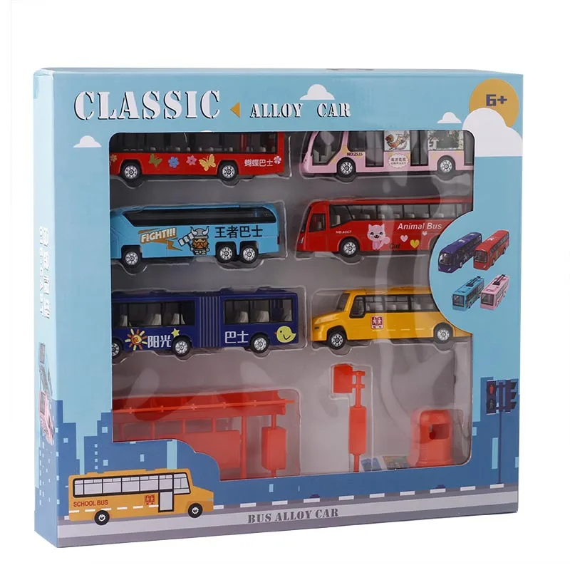 Hot 1:64 alloy pull back set bus model,original packaging gift box toy,high simulation bus school bus,free shipping