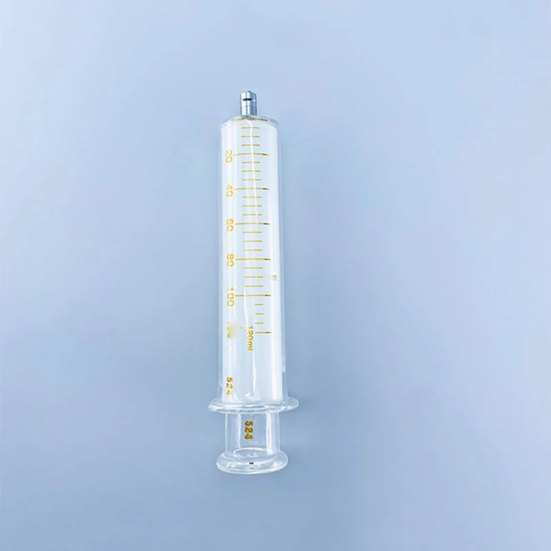 Glass Syringe 100 ml with Metal Luer Lock / Glass Caliber Glass Sample Extractor Injector Lab Glassware Reusable 100 CC 1/PK