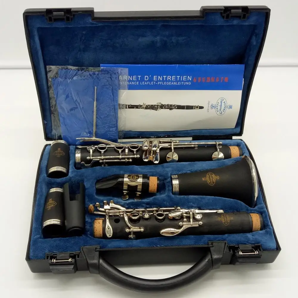 

Music Fancier Club Bakelite Bb Clarinets E11 Professional Clarinet Silver Plated Keys 17 Keys With Case Mouthpiec