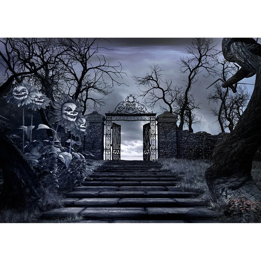 Cenários de fotografia de vinil com escadas para o gravito, dia das bruxas, fotografia, estúdio fotográfico, planos de fundo, bebês, crianças, fotochamada