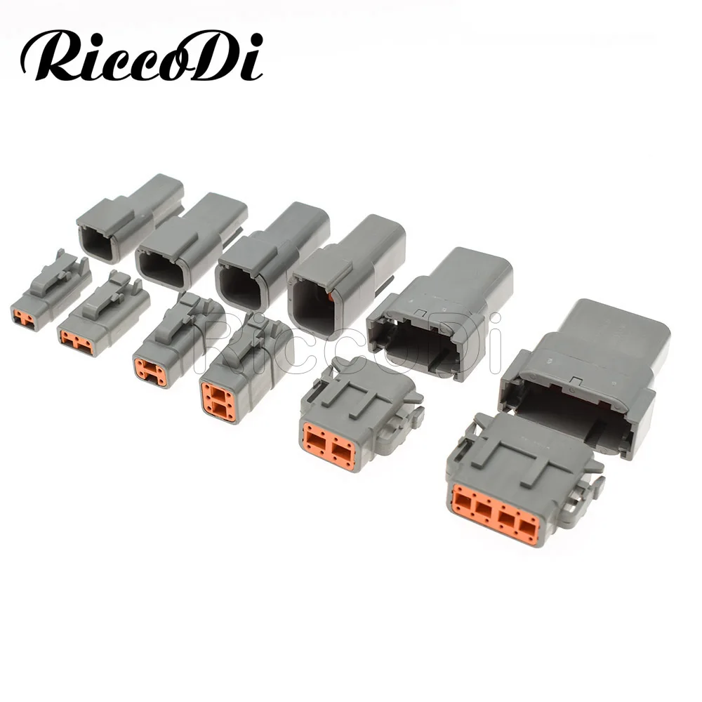 1-10 Sets Deutsch DTM 2P-12P DTM06-2S 3S 4S DTM04-2P 3P 4P 6P 8P 12P 20-24AWG Waterproof Automotive Connector With Pins