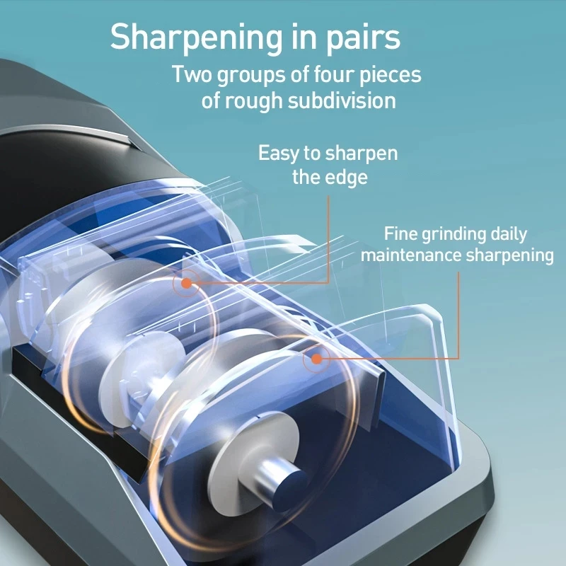 Electric Automatic Knife Sharpener Straight and Serrated Knives Diamond Abrasives Patented Sharpening System Chefs Choice
