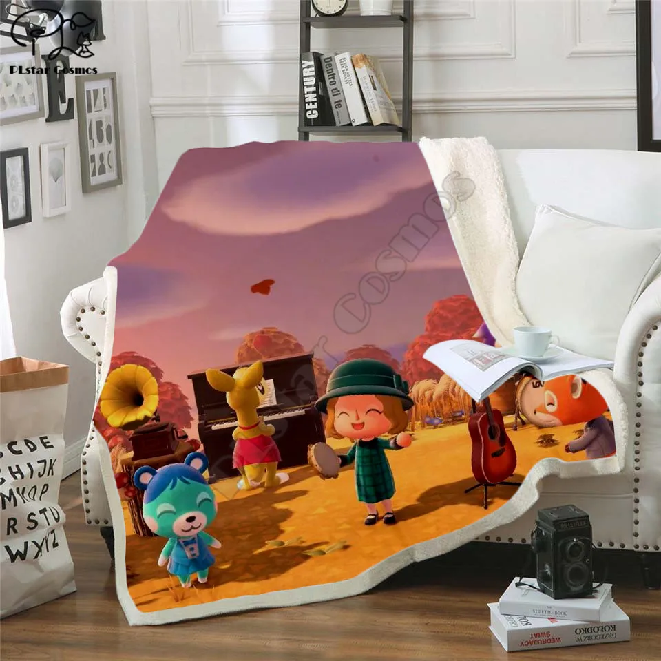 

Animal Crossing Fleece Blanket 3D full printed Wearable Blanket Adults men women Fleece Blanket style-1