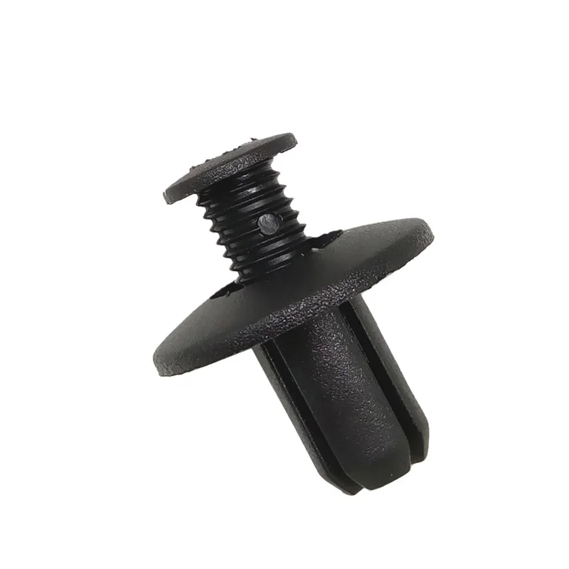 Sujetadores de tornillo de plástico para coche, hebilla Universal de 8mm, Clips fijos para puertas de parachoques, superficie automotriz, 100 Uds.