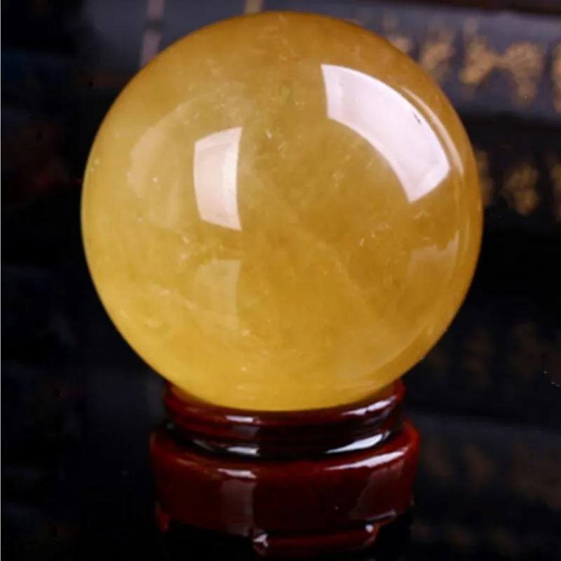 Yellow Calcite crystal ball natural stones and minerals reiki healing gemstones decoration feng shui decor cristal piedras