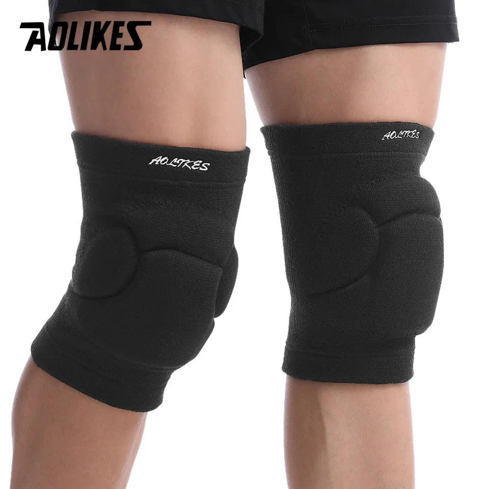 AOLIKES 1 Pair Sports Thickening Knee Pads Volleyball Extreme Sports Kneepad Brace Support Dancing Yoga Elastic Knee Protector