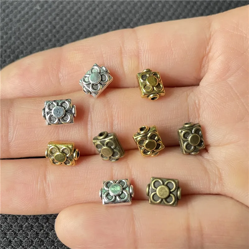 30pcs 7mm flower-shaped rectangular spacer handmade large wholesale link bracelet necklace DIY jewelry