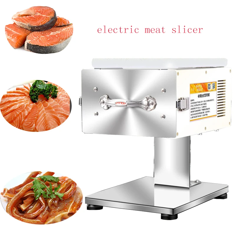 1PCElectric Commercial Meat Slicer Stainless Steel Slicer Wire Cutter Fully Automatic Meat Grinder Sliced Meat Dicing Machine