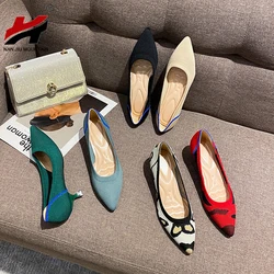 High Heel Single Shoes Simple Pointed Women Shoes Mid Heel Comfortable Sole Candy Colors Spring And Autumn