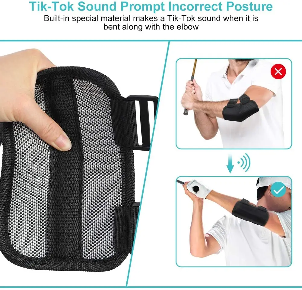 Golf Swing Training Aid Elbow Golf Swing Trainer Straight Arm Golf Training Aid with TIK-Tok Sound for Beginners Swing Trainers