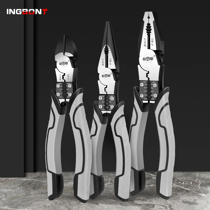 INGBONT متعددة الوظائف العالمي قطري كماشة إبرة زردية طويلة الفكين معدات الكمبيوتر العالمي سلك القواطع كهربائي