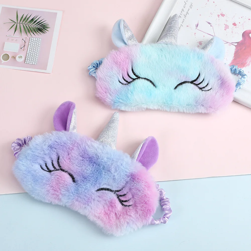 3D Unicorn Ice Cream Eye Mask Cartoon Variety Sleeping Mask Eyeshade Relax MaskPlush Eye Shade Cover For Travel Home Party Gifts