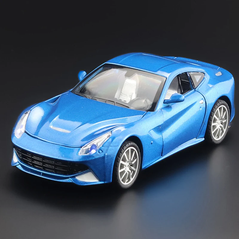 1:32 Ferrari-F12 Alloy Sports Car Diecast Sound And Light Pull Back Model Toy Vehicle Metal Supercar Simulaton Collection Toys