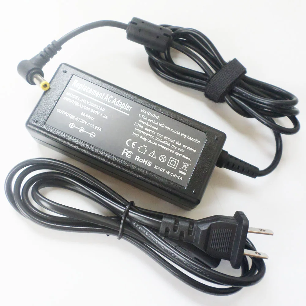 Pengisi Daya Baterai Adaptor AC 20V 65W Kabel Catu Daya untuk Lenovo 3000 IdeaPad S205 S206 S300 S310 S400 S405 S410 S415 S415T S500