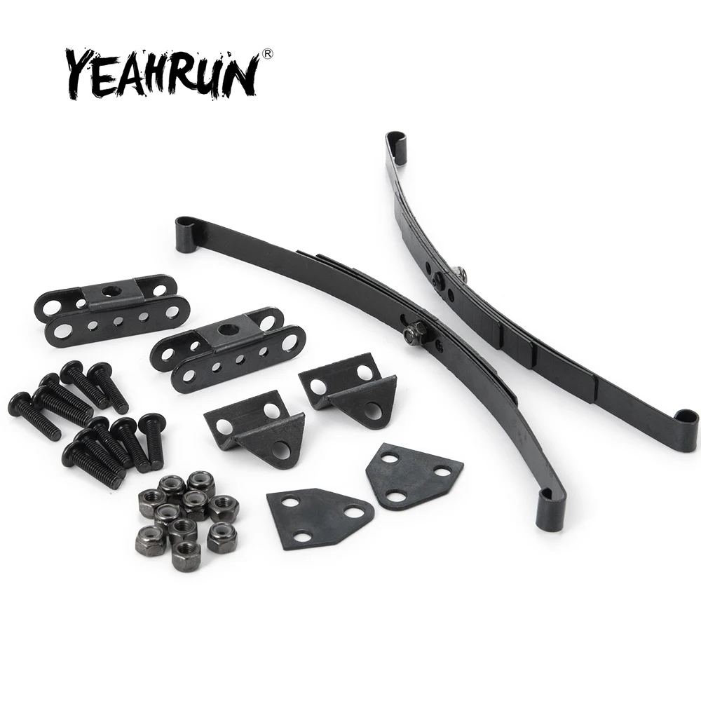 YEAHRUN-Juego de suspensión de resorte de hoja de acero para D90 1/10 RC Crawler Car, piezas de actualización, 1 Juego