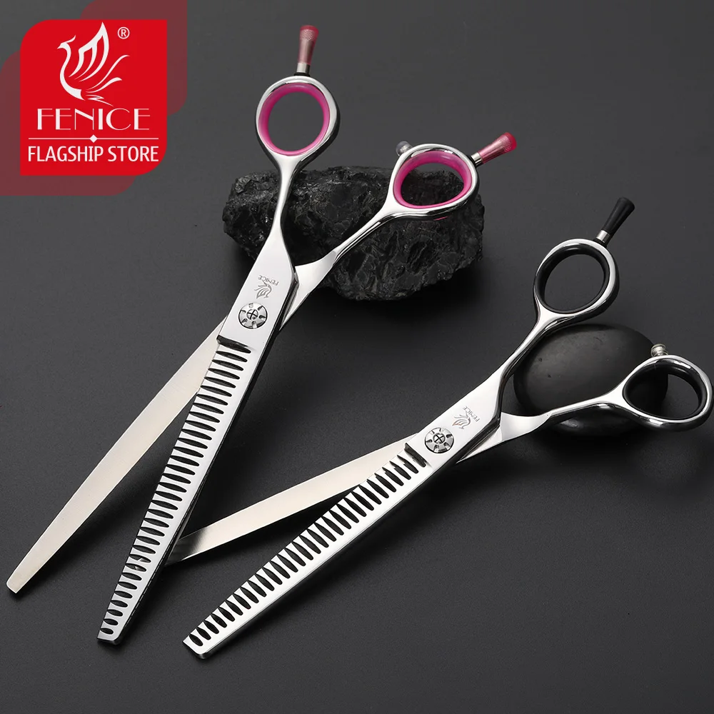 Fenice 6.75/7.0 inch Thinning Scissors Grooming Kit for Dog Professional Groomer Tool JP440C Thinning Rate About 70%