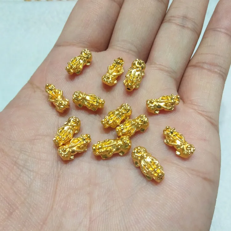 

1pcs 24K Yellow Gold Pendant /Lucky 3D Hard Gold Pixiu Transfer Beads Dragon Son For Women Man Baby