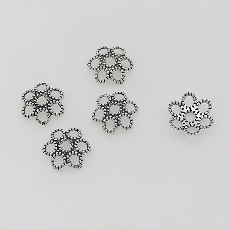 100pcs/lot Antique Metal Filigree Flower Bowl Bead Caps Trays 12mm Hollow Out Tassel Charm Cover End Receptacle DIY Jewelry Make