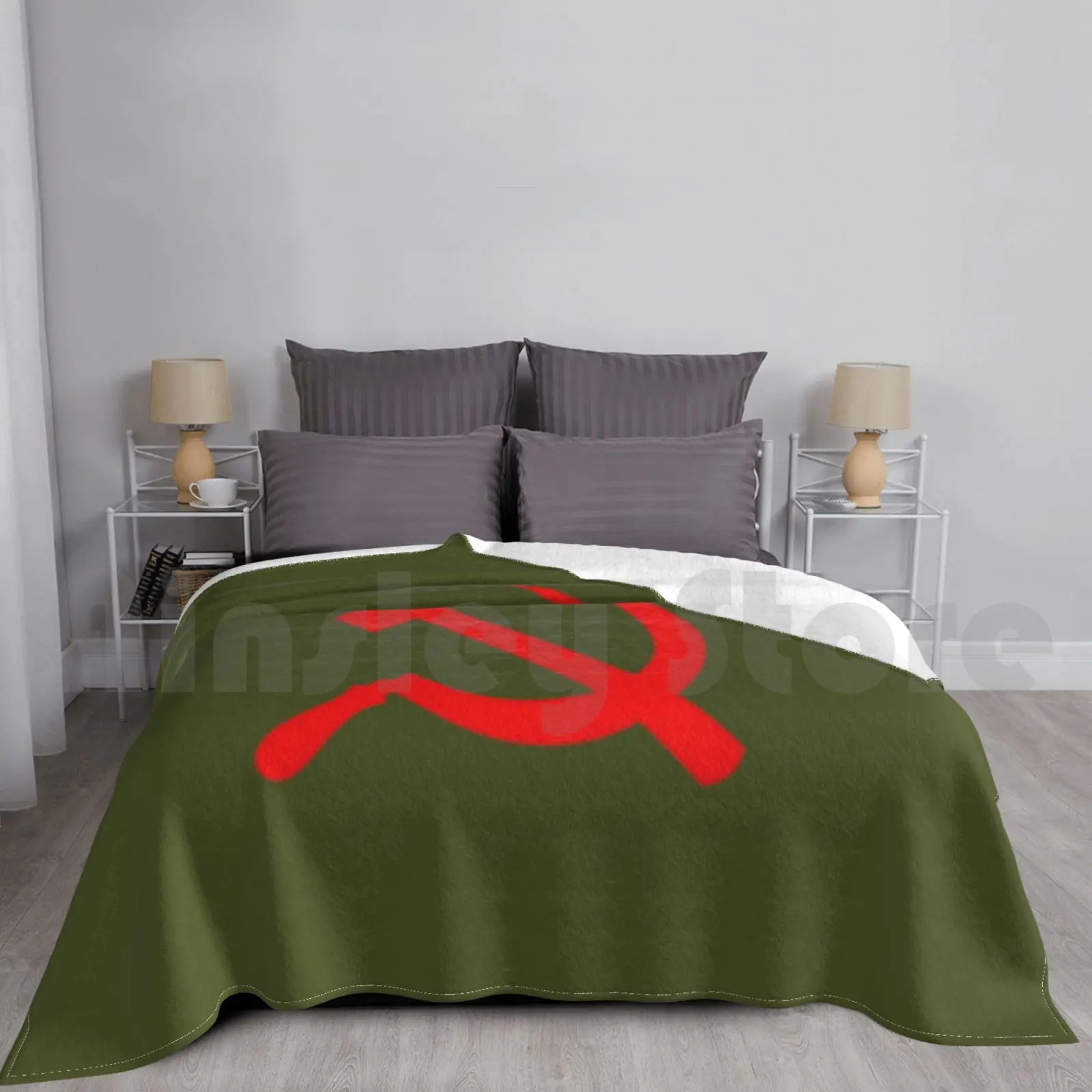 Hammer And Sickle Blanket For Sofa Bed Travel Funny Soviet Russian Communism Senator Joseph Mccarthy Socialism