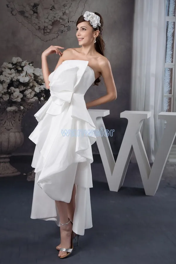 free shipping шары 2021год new arrival hot sale fashion real photos custom short front long back white Bespoke Wedding Dresses