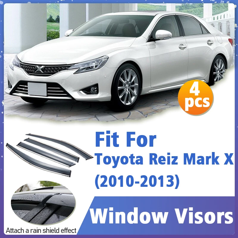 

Оконный козырек для Toyota Reiz Mark X 2010-2013, вентиляционная крышка, отделка, навесы, защита от солнца, дождя, дефлектор, аксессуары