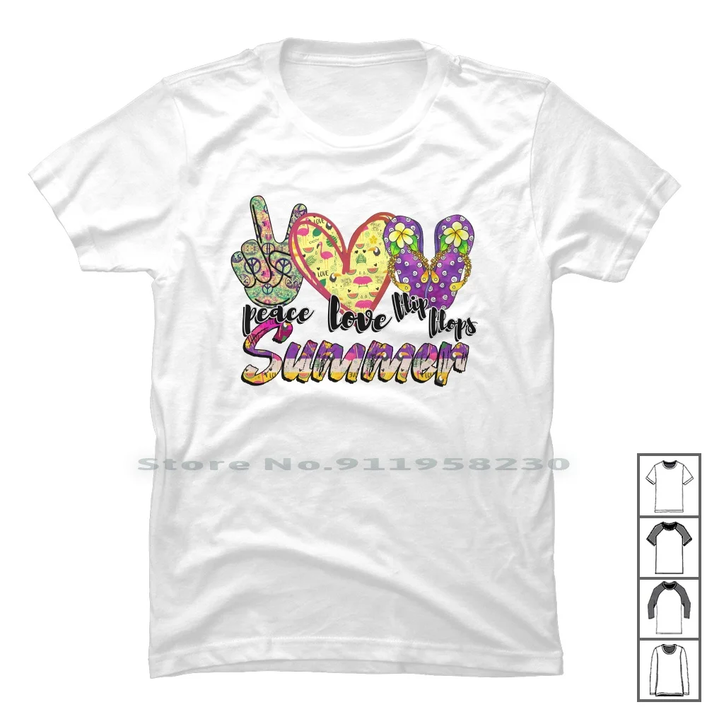 Peace Love Summer T Shirt 100% Cotton Father Uncle Peace Mummy Love Aunt Sum End Dad Ace My Me