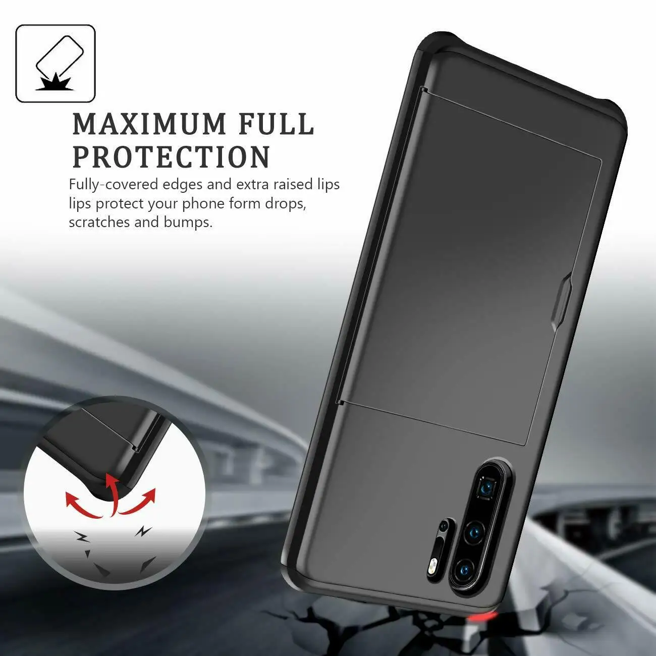 For P30 PRO Huawei Wallet Sliding Card Slot Case For Huawei P30/P30 PRO Shockproof Armor Case Cover Coque Funda Bumper Capa