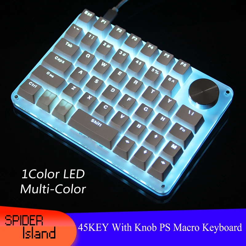 

Механическая клавиатура Macropad Mini, 45 клавиш, программируемая клавиатура для игр PS OSU! Новая клавиатура с LED-светильник светодиодный типа C