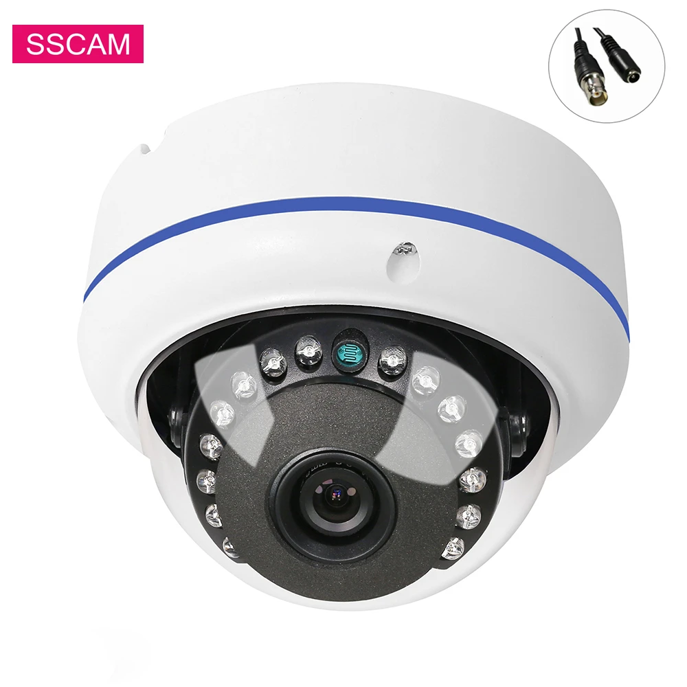 

5MP AHD Dome Security Camera 1.7mm Wide Angle Infrared High Resolution Home Security CCTV Camera 20M IR Distance with OSD Cable